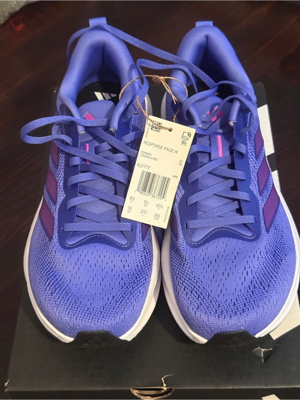 adidas Response Pace W Athletic Running Shoes - Violet/Blue Accents